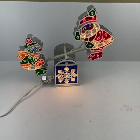 Christmas Animated Holographic Santa Snowman Light See-Saw teeter totter - Picture 4 of 9